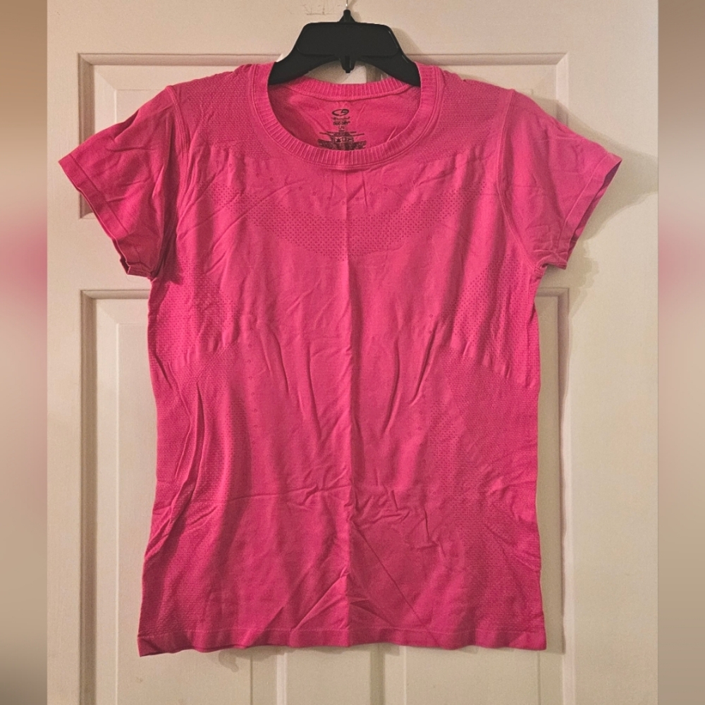Champion Pink Duo Dry Size Large Women's Athletic Top.